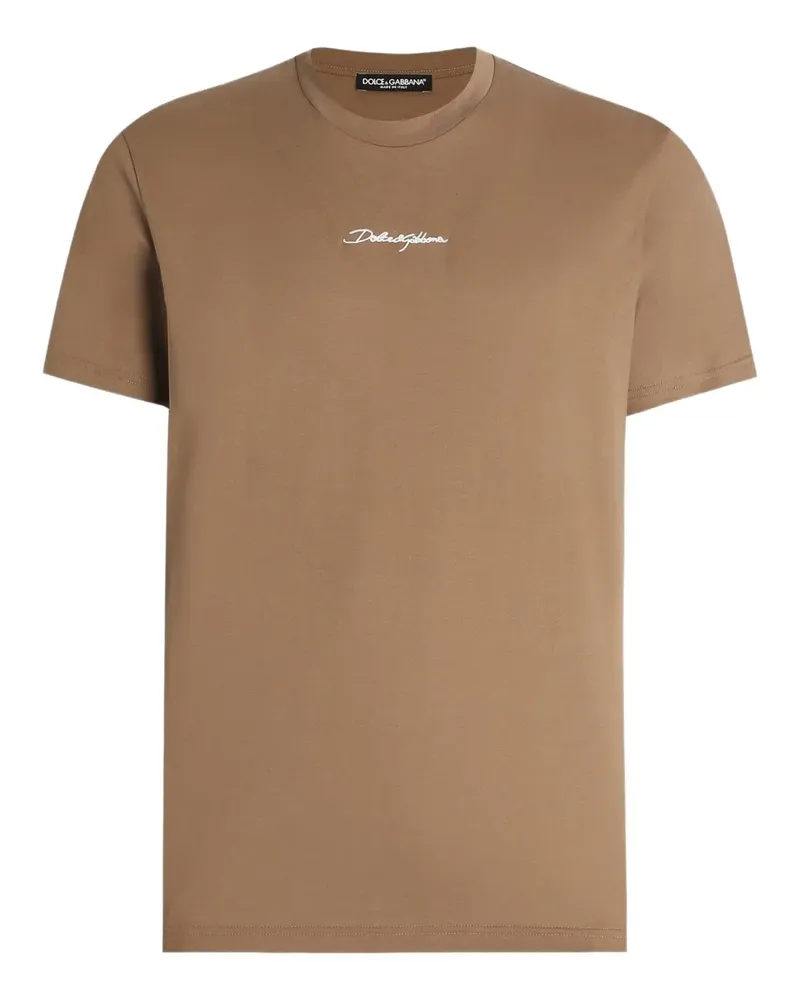 Dolce & Gabbana T-Shirt mit Logo-Print - Braun Braun