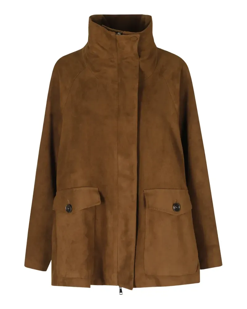 ALYSI Dainetto high-neck raglan-sleeve coat - Braun Braun