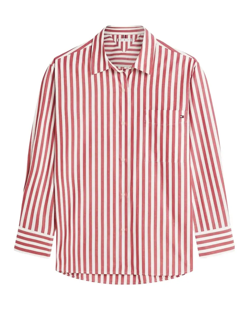 Tommy Hilfiger Hemd mit Längsstreifen - Rot Rot