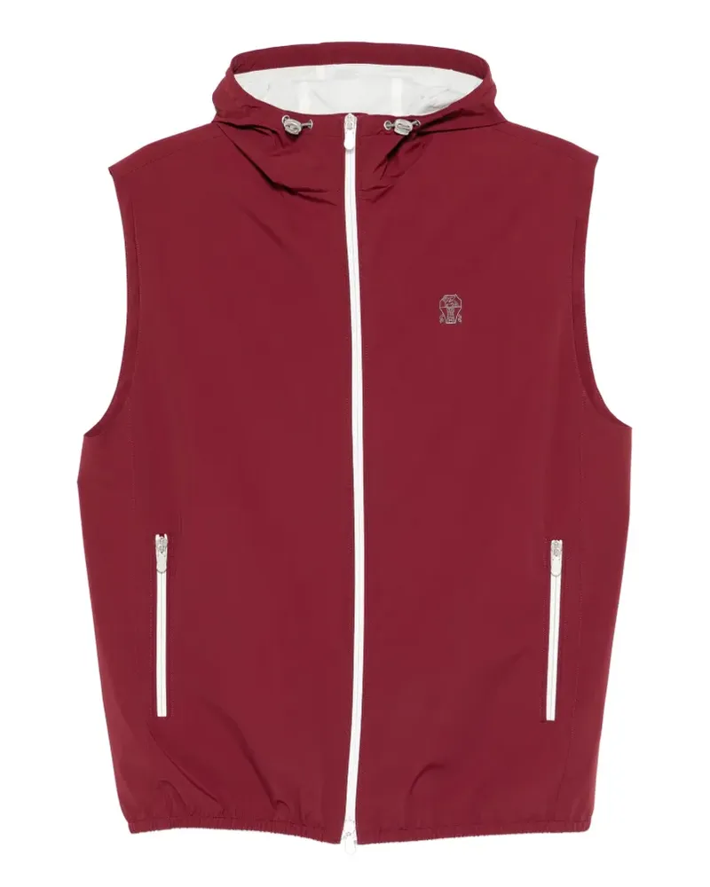 Brunello Cucinelli Kapuzenweste mit Reißverschluss - Rot Rot