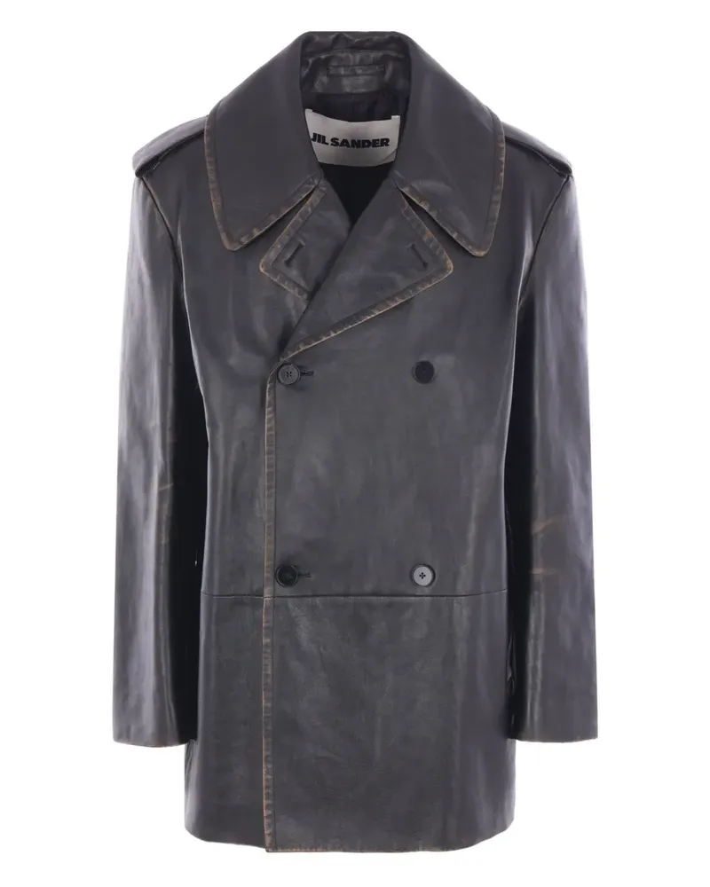 Jil Sander buttoned leather jacket - Schwarz Schwarz