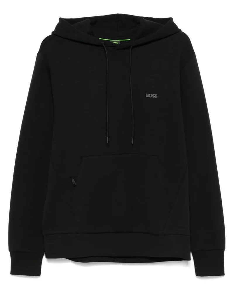 HUGO BOSS Hoodie mit vorstehendem Logo-Detail - Schwarz Schwarz