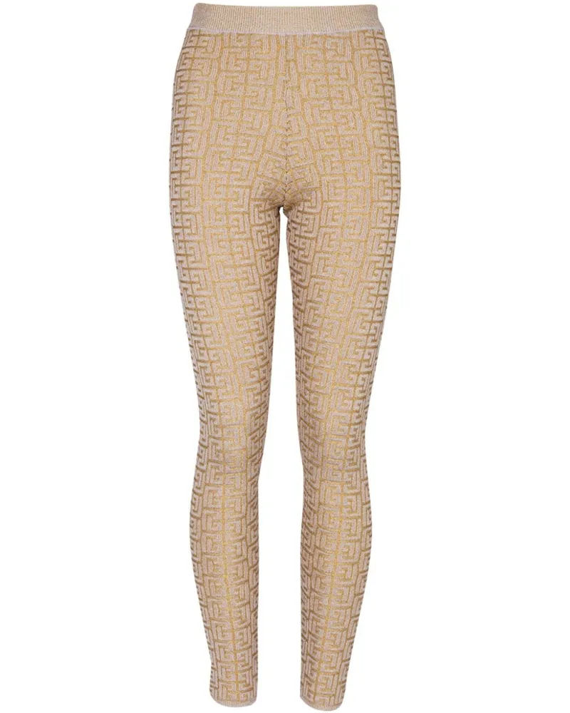 Balmain Gestrickte Labyrinth Leggings - Nude Nude