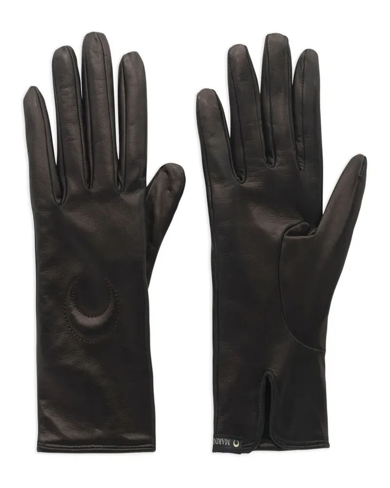 Marine Serre Moon Lederhandschuhe - Schwarz Schwarz