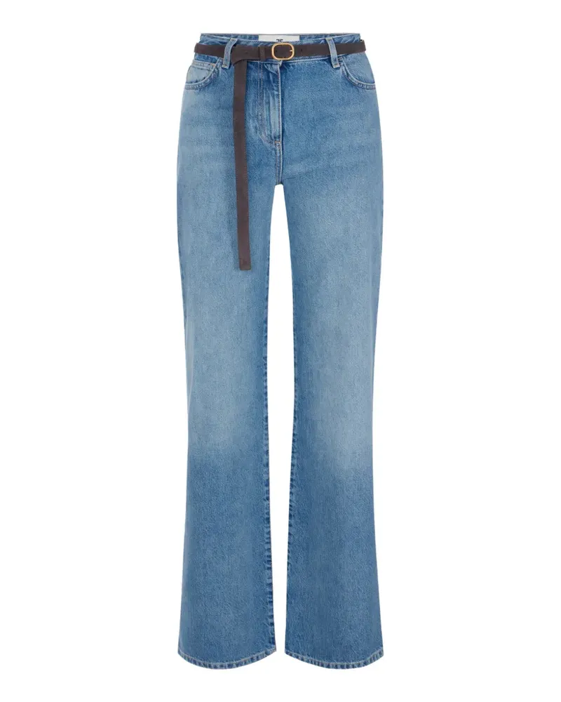 Elisabetta Franchi Wide-Leg-Jeans mit Gürtel - Blau Blau