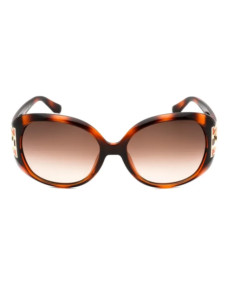 Ferragamo Gancini oval-frame sunglasses - Braun Braun