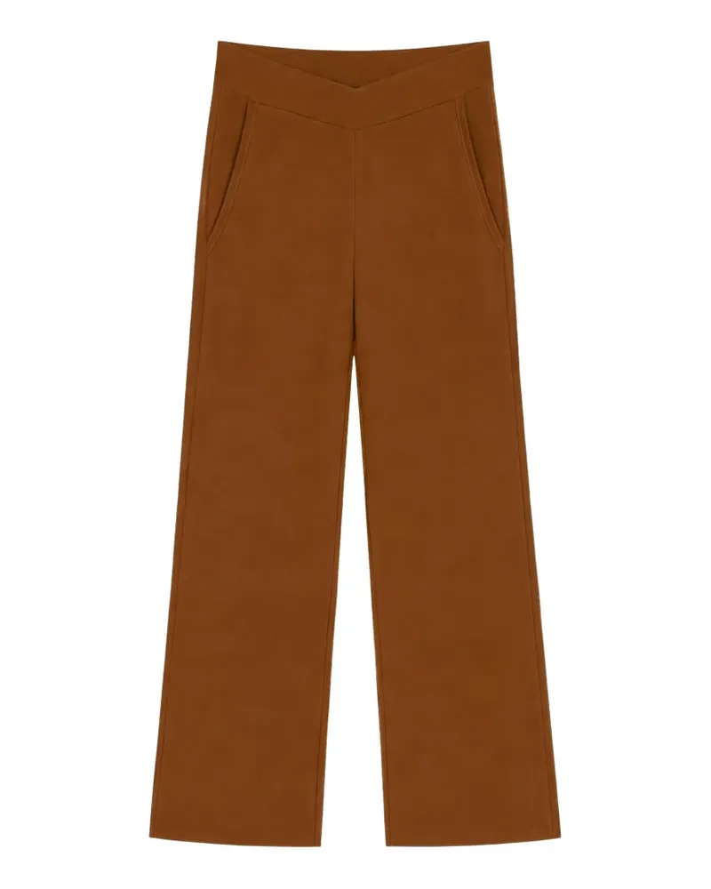 Max Mara v-waistband wide-leg trousers - Braun Braun