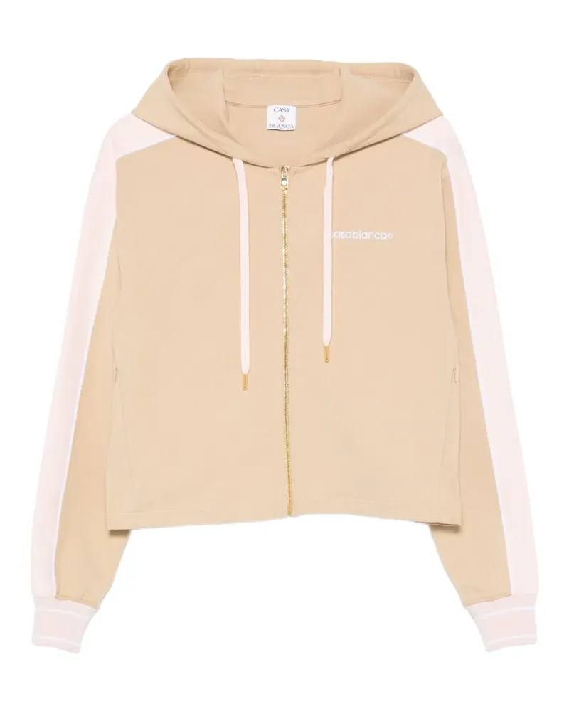 Casablanca Paris Punto side-stripe zip-up hoodie - Nude Nude