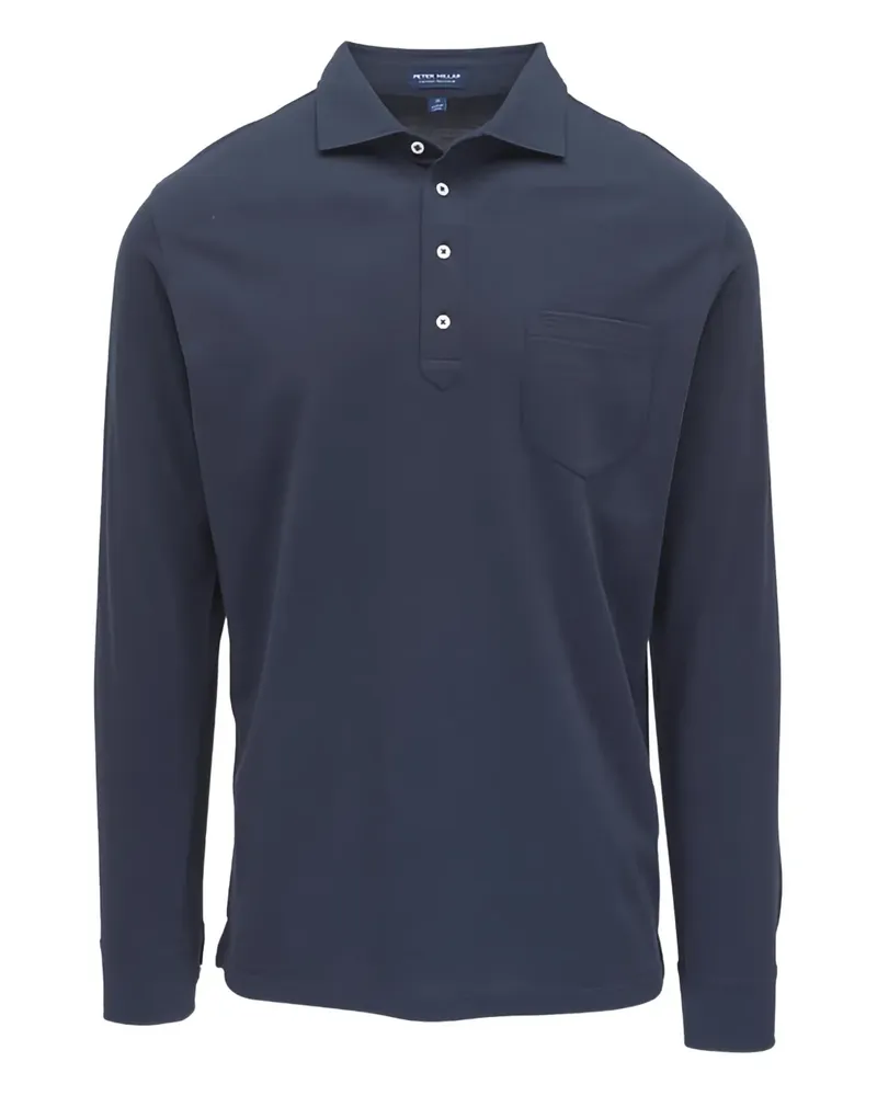 Peter Millar Poloshirt mit Brusttasche - Blau Blau