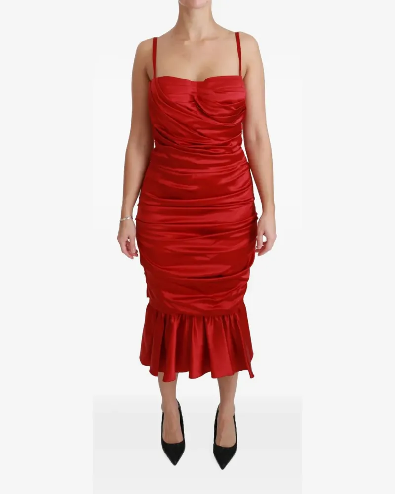 Dolce & Gabbana ruched-detail midi dress - Rot Rot