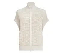 Cardigan aus Netzstrick - Nude