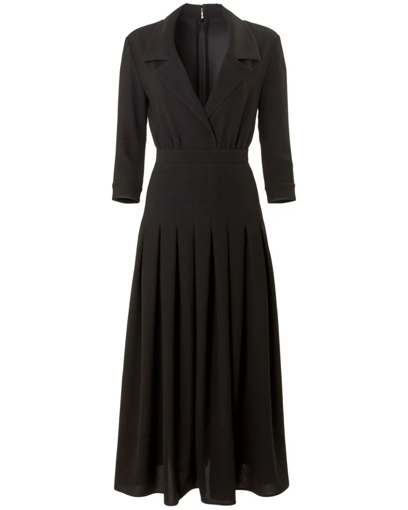 Carolina Herrera New York Maxikleid mit Falten - Schwarz Schwarz