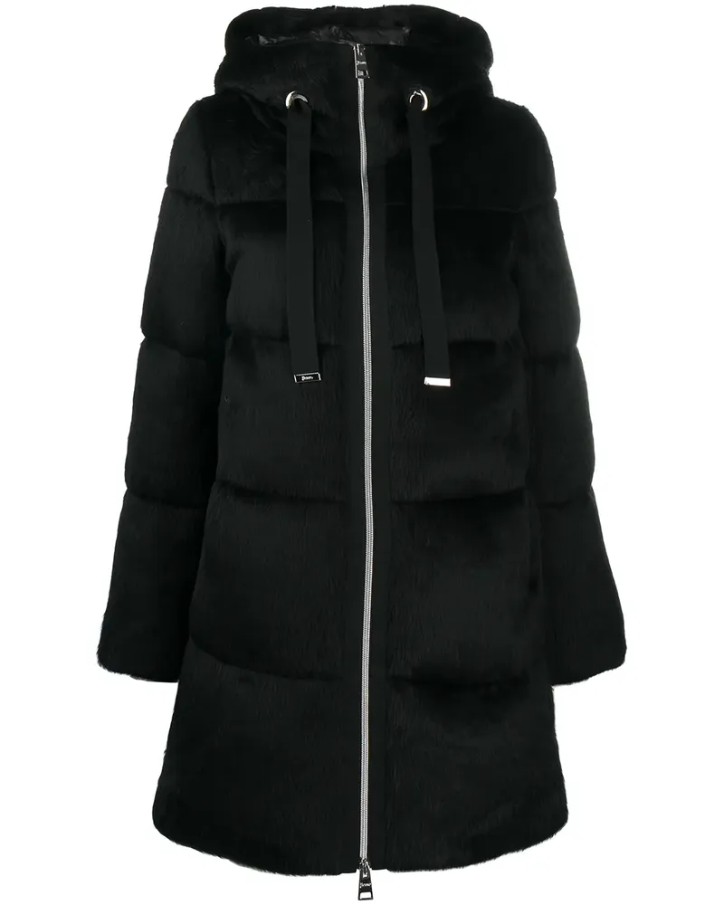 Herno Mittellanger Daunenmantel - Schwarz Schwarz