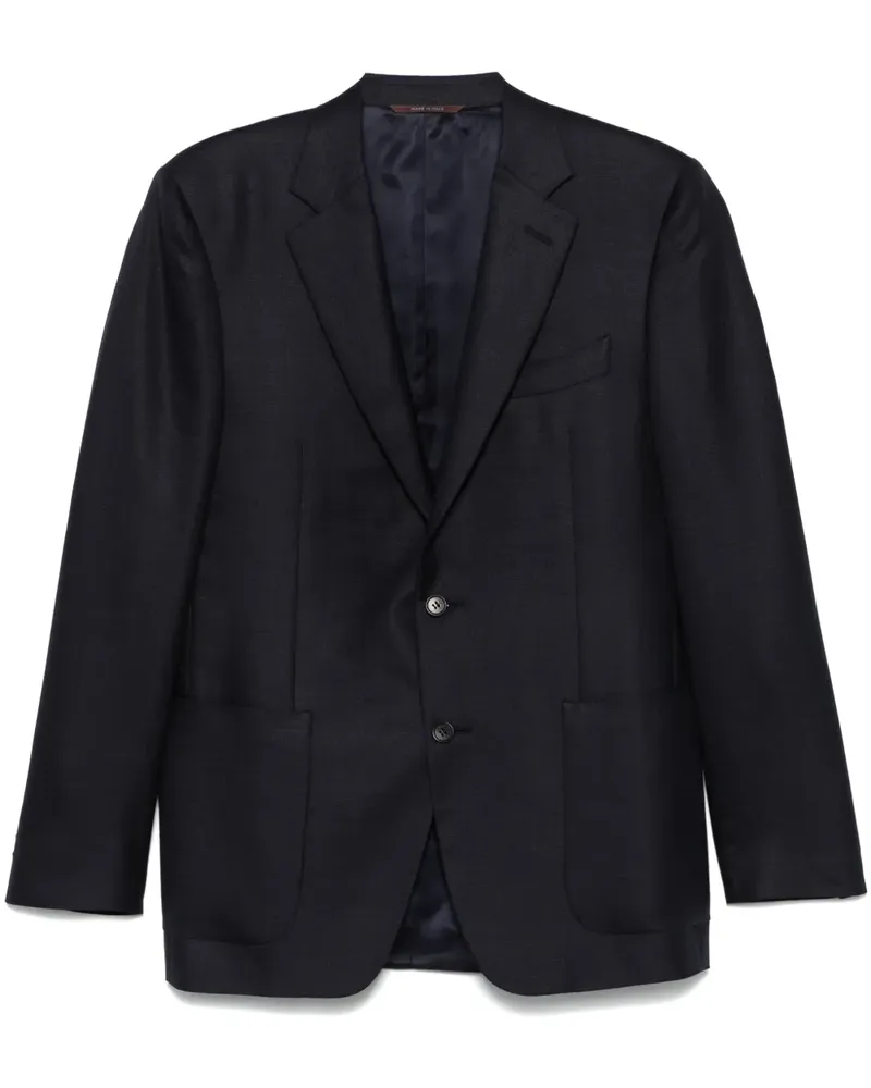 Canali Sakko mit Fischgrätenmuster - Blau Blau