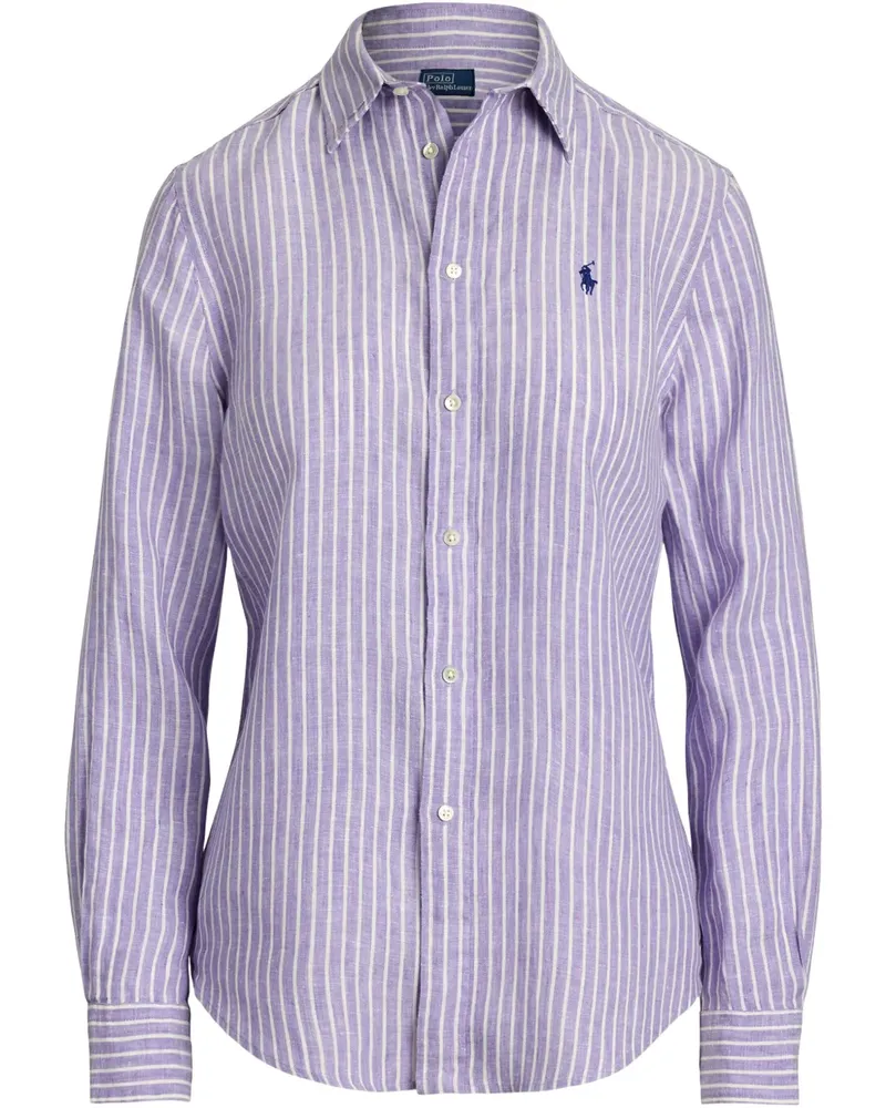 Ralph Lauren Leinenhemd mit Polo Pony - Violett Violett