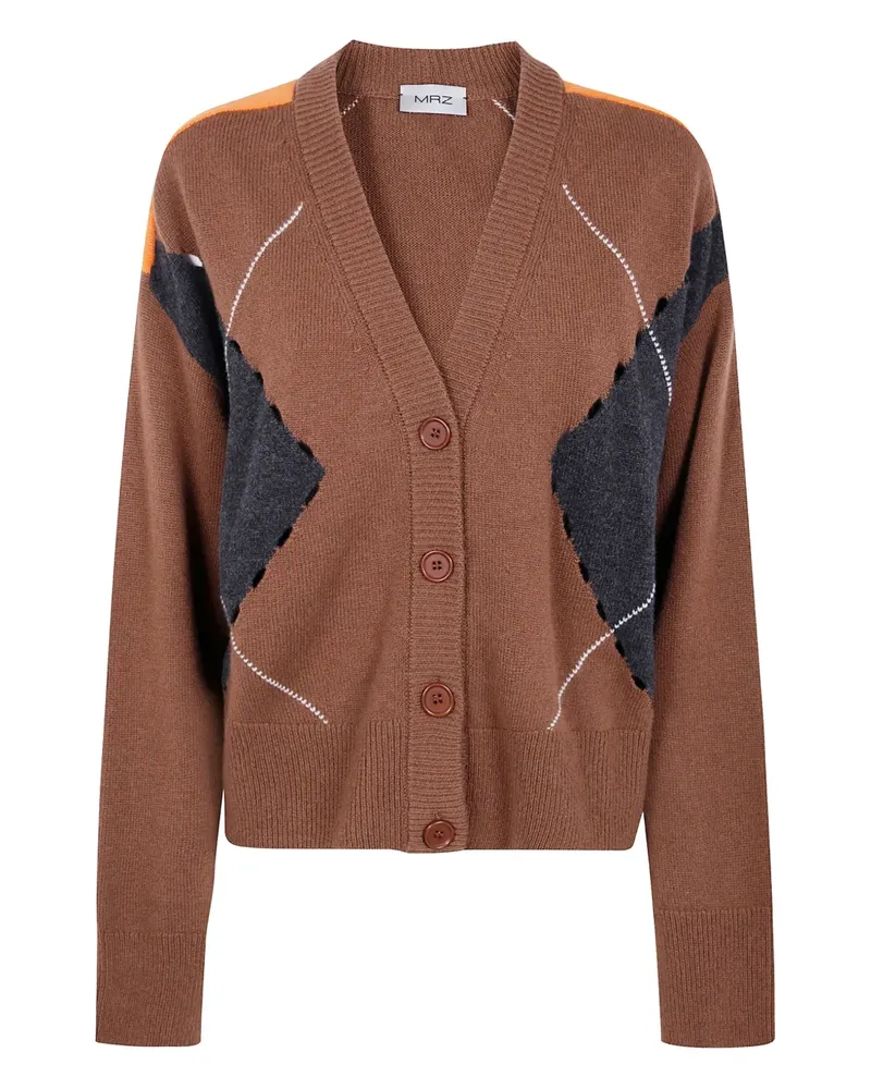 MRZ Cardigan mit Argyle-Muster - Braun Braun
