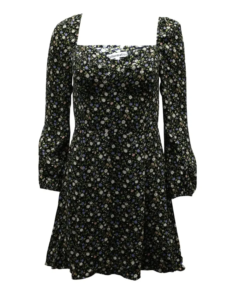 Reformation Minikleid mit eckigem Ausschnitt - Schwarz Schwarz