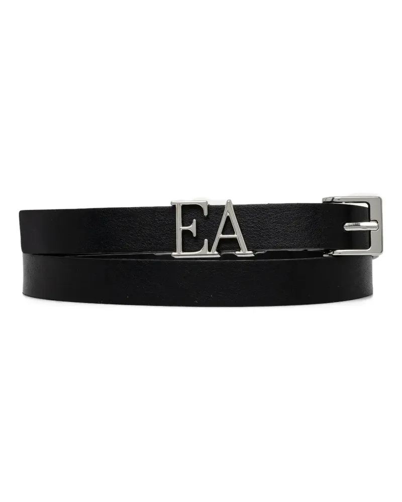 Emporio Armani logo leather belt - Schwarz Schwarz