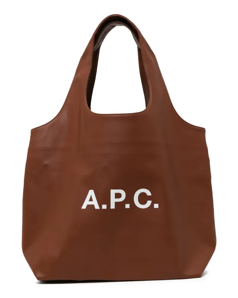 A.P.C. Tote Bag mit Logo - Braun Braun