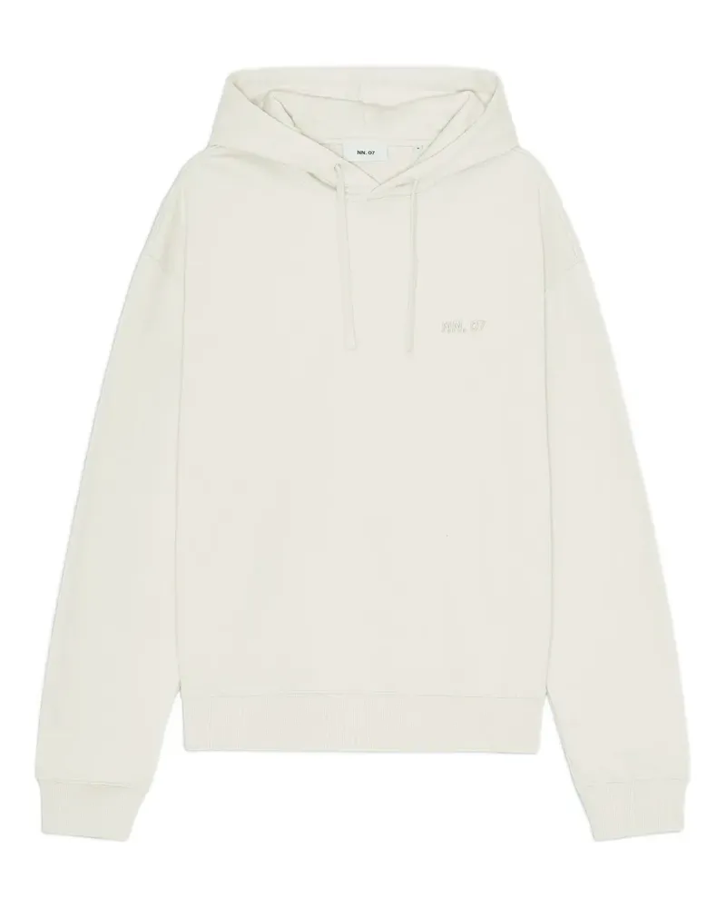 NN 07 Hoodie mit Logo-Stickerei - Weiß Weiß