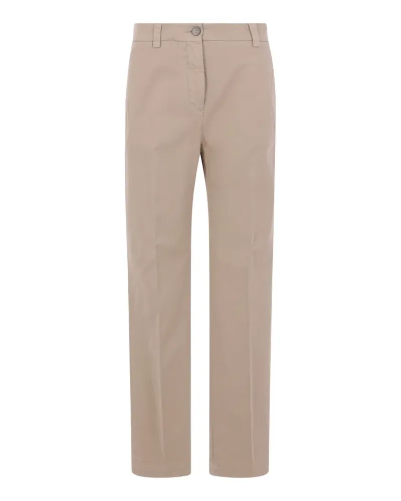 Incotex pressed-crease straight-leg trousers - Nude Nude