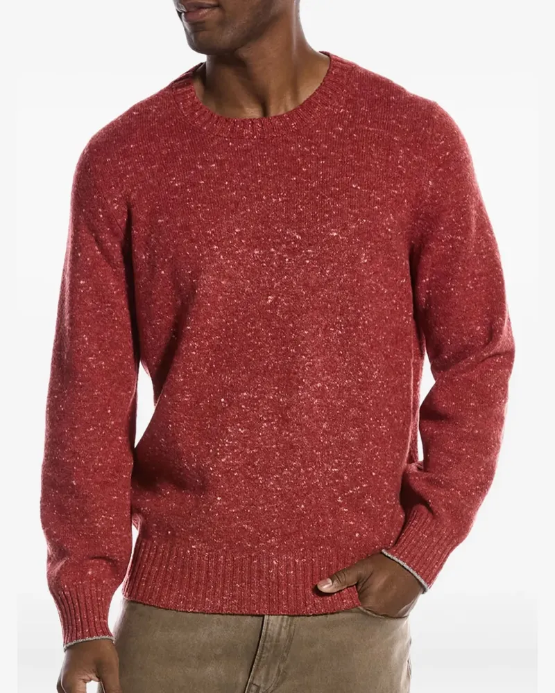 Brunello Cucinelli Melierter Pullover mit Rundhalsausschnitt - Rot Rot