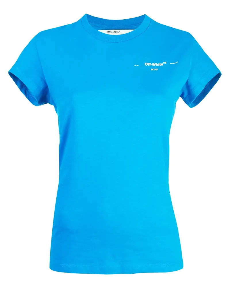 OFF-WHITE T-Shirt mit Logo-Stickerei - Blau Blau