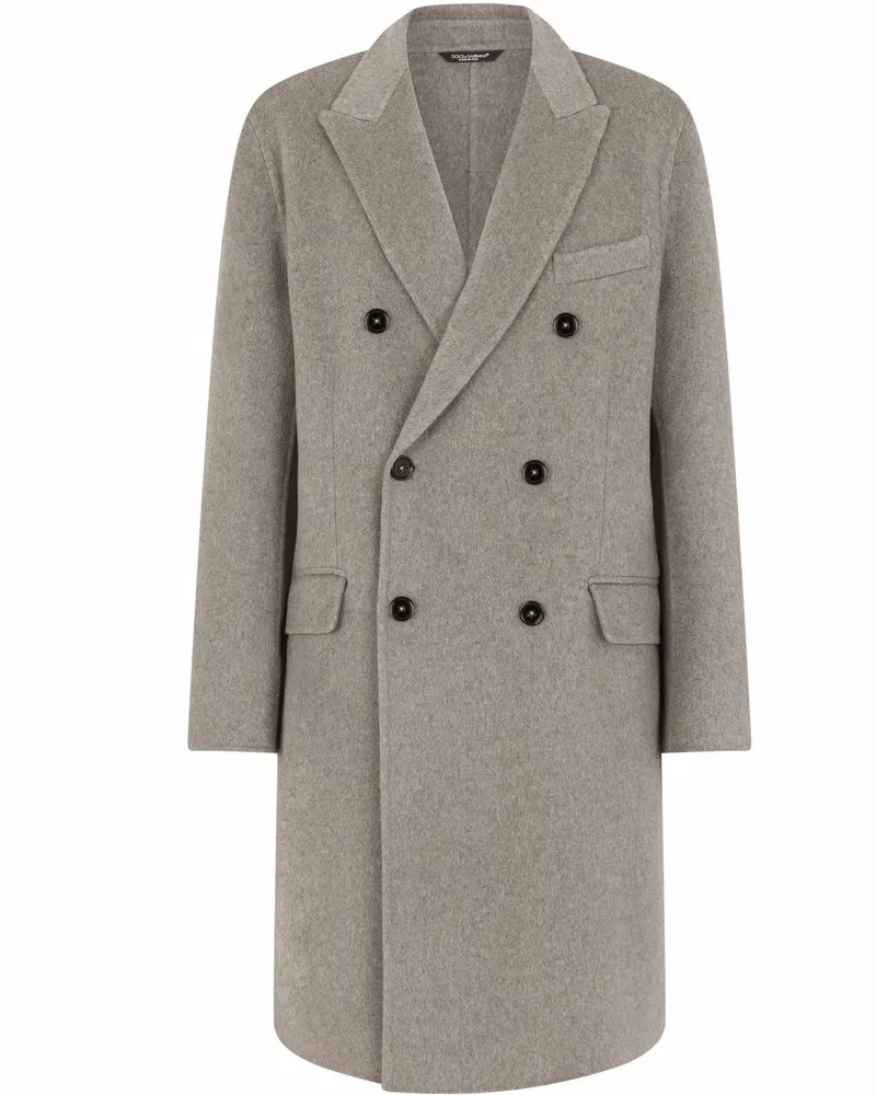 Dolce & Gabbana Doppelreihiger Mantel aus Kaschmir - Grau Grau