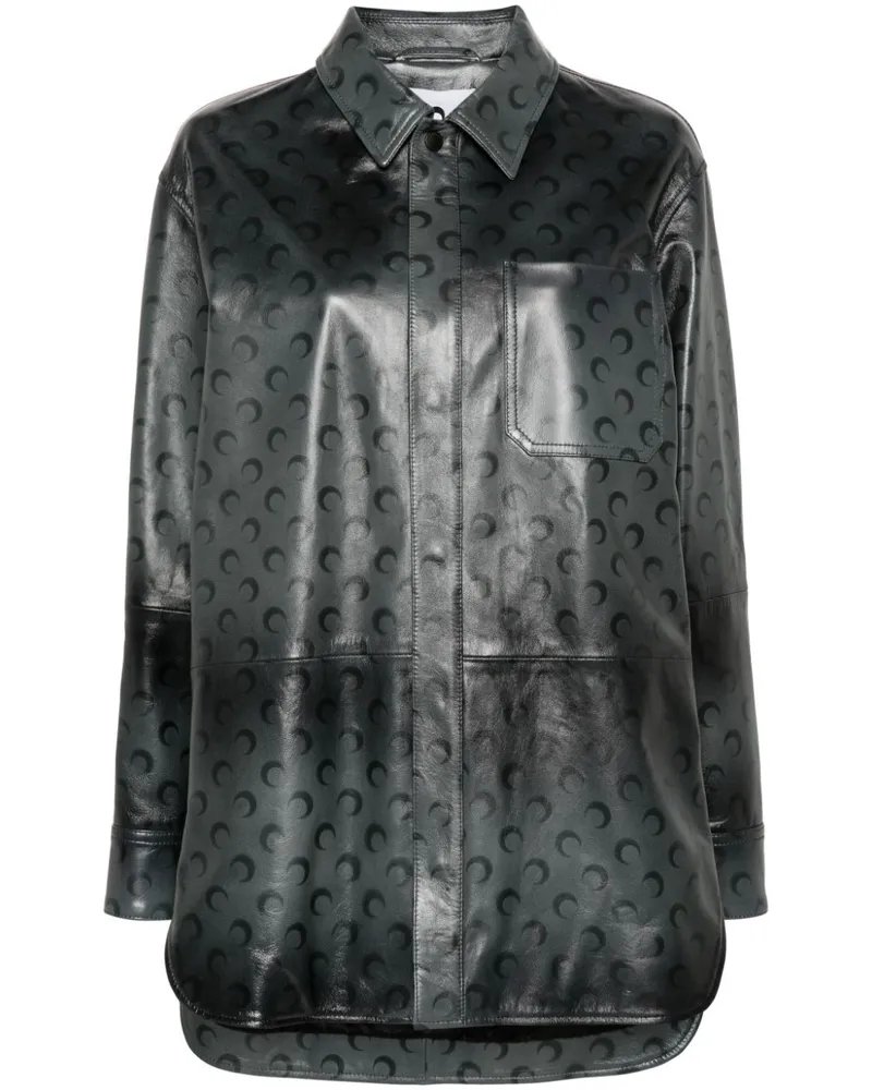 Marine Serre Moon Airbrushed Hemdjacke - Grau Grau