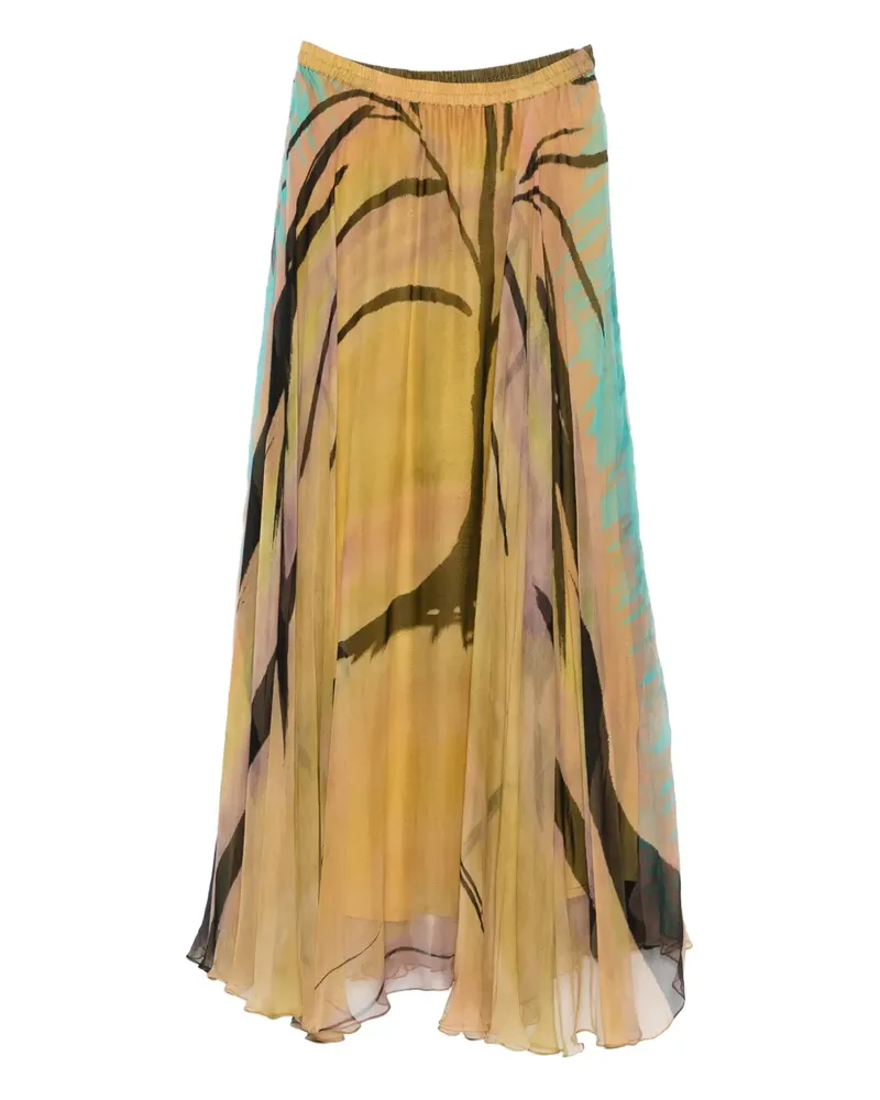 Mes Demoiselles abstract-print pleated skirt - Gelb Gelb