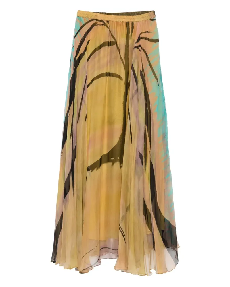 Mes Demoiselles abstract-print pleated skirt - Gelb Gelb