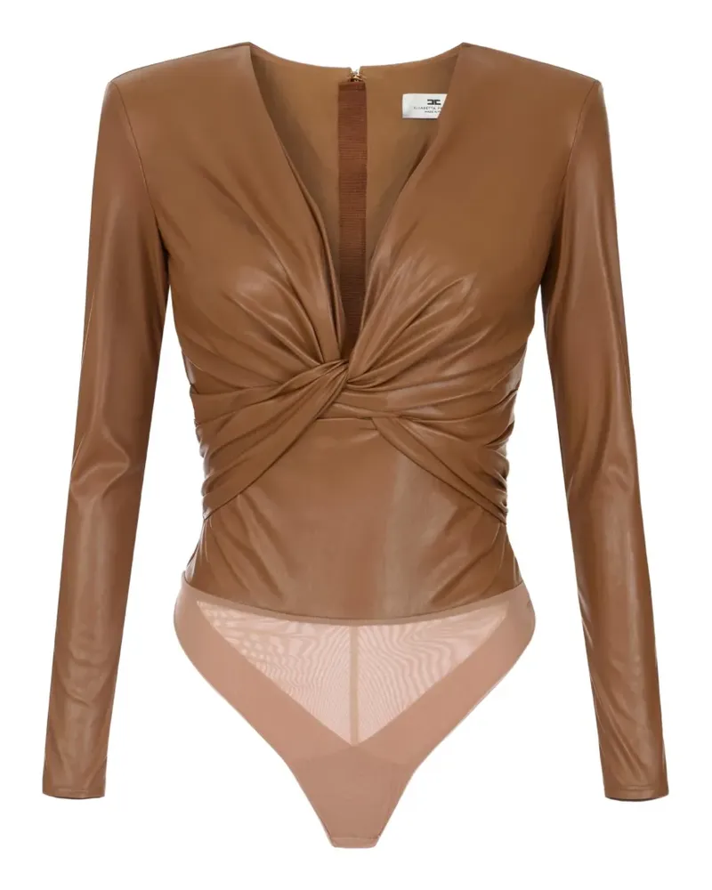 Elisabetta Franchi bodysuit with knot - Braun Braun