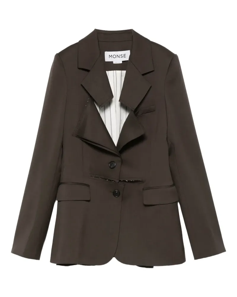 Monse asymmetrical-lapel buttoned jacket - Braun Braun