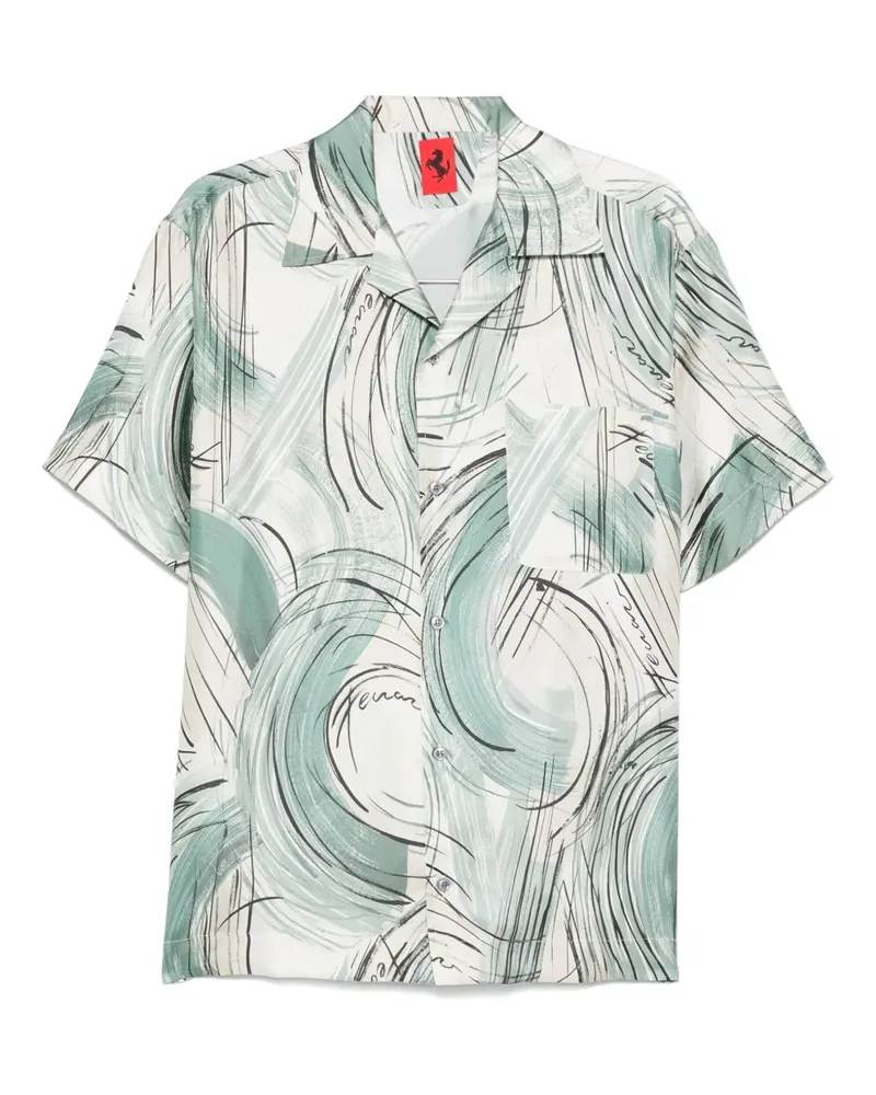 Ferrari Seidenhemd mit gebürstetem Print - Nude Nude