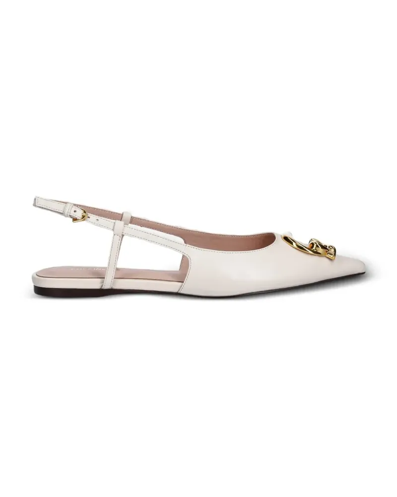Coccinelle logo-plaque slingback pumps - Weiß Weiß