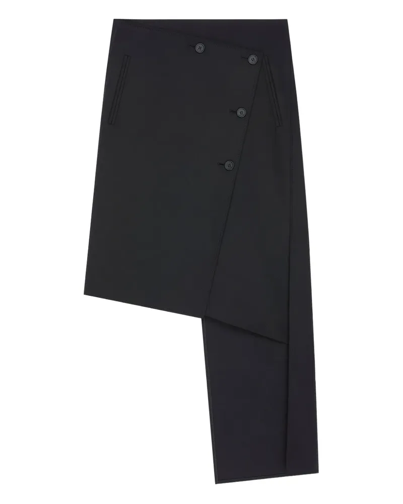 Courrèges Oblique Midirock mit Einsätzen - Schwarz Schwarz