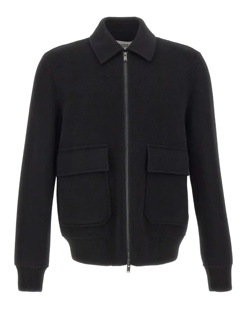 Alpha Studio Bomberjacke aus Wolle - Schwarz Schwarz