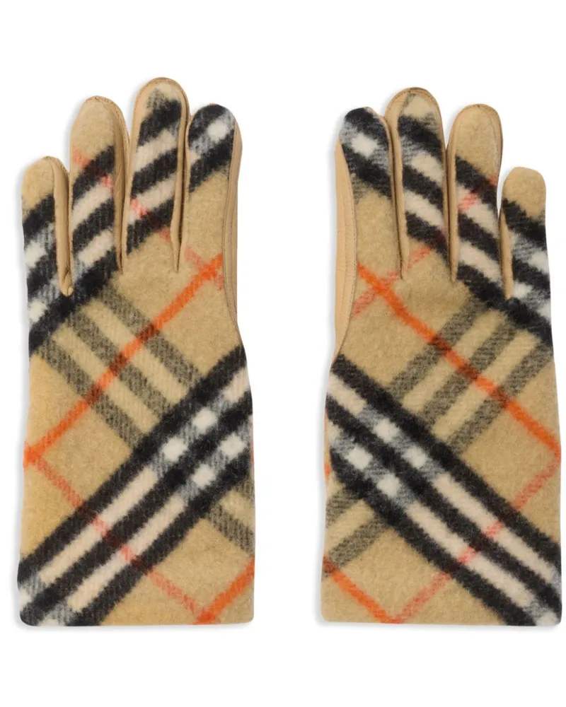 Burberry Karierte Handschuhe - Nude Nude