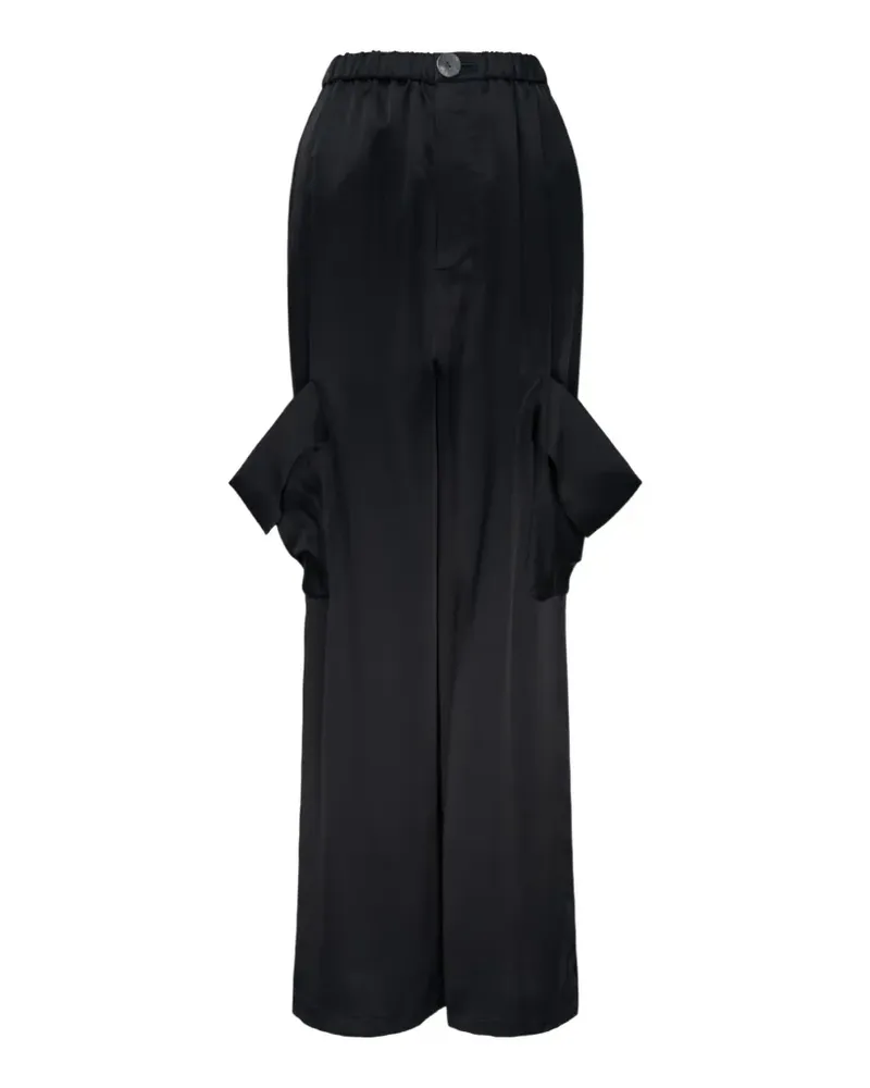 ENFÖLD draped satin cargo pants - Schwarz Schwarz