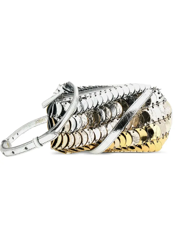 Paco Rabanne Schultertasche aus Leder - Silber Silber