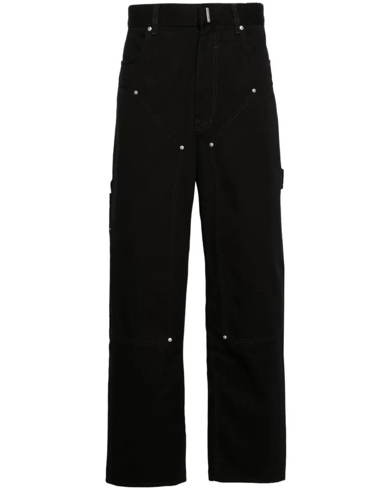 Givenchy Weite Carpenter-Jeans mit Logo-Schild - Schwarz Schwarz