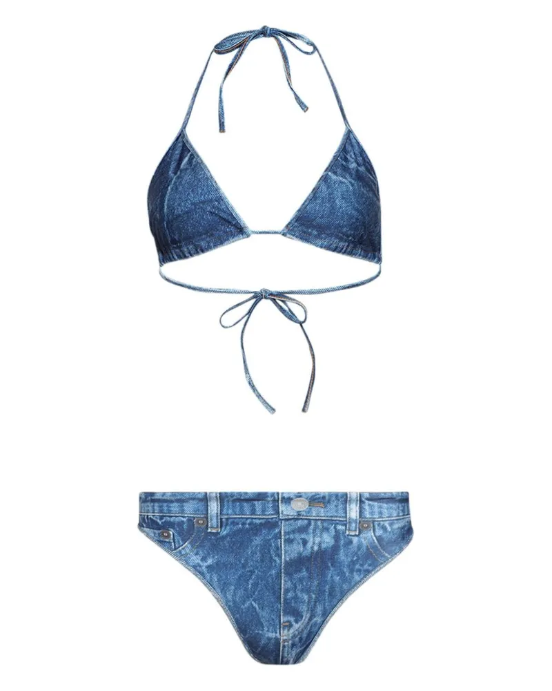 Balenciaga Trompe l'Oeil Bikini im Jeans-Look - Blau Blau