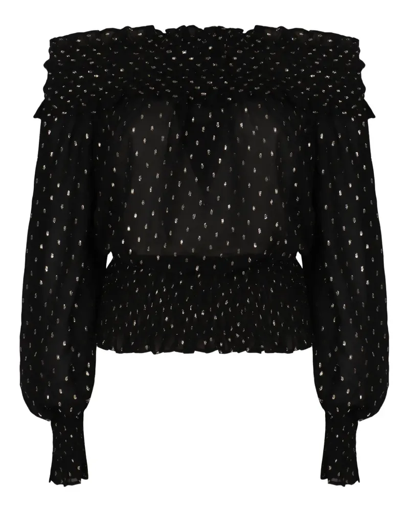 Self-Portrait off-shoulder ruffled top - Schwarz Schwarz