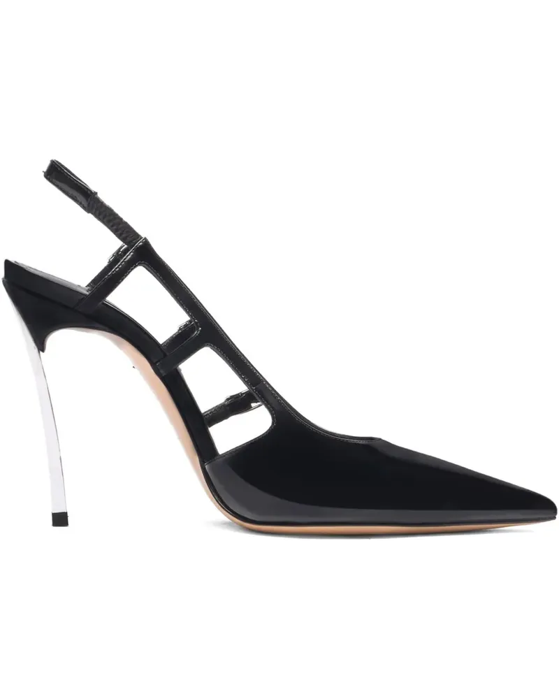 Casadei Slingback-Pumps mit Cut-Out 100mm - Schwarz Schwarz