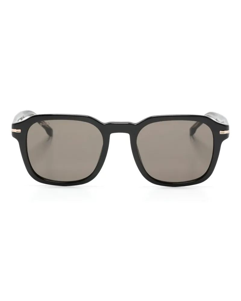 HUGO BOSS Sonnenbrille mit eckigem Gestell - Schwarz Schwarz