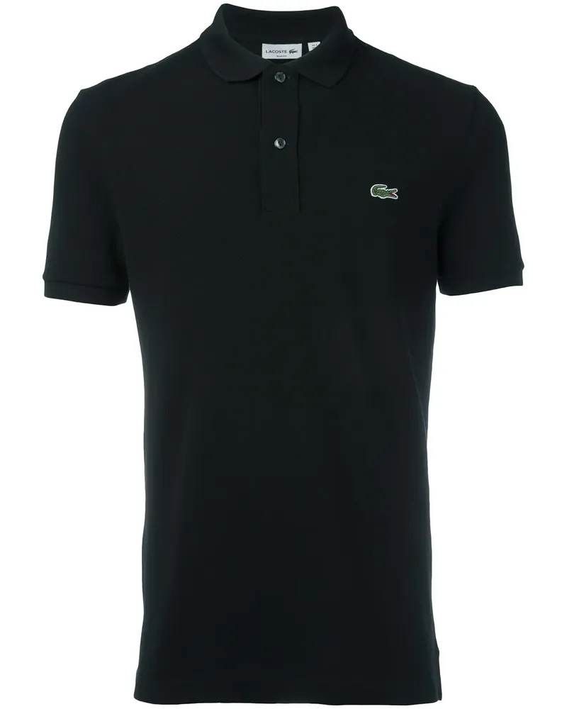Lacoste Poloshirt mit Logo-Patch - Schwarz Schwarz