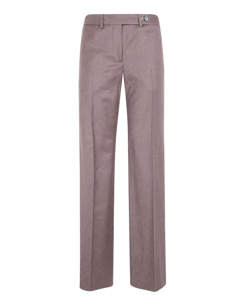 Paul Smith brown wool-cashmere flannel bootcut trousers - Braun Braun