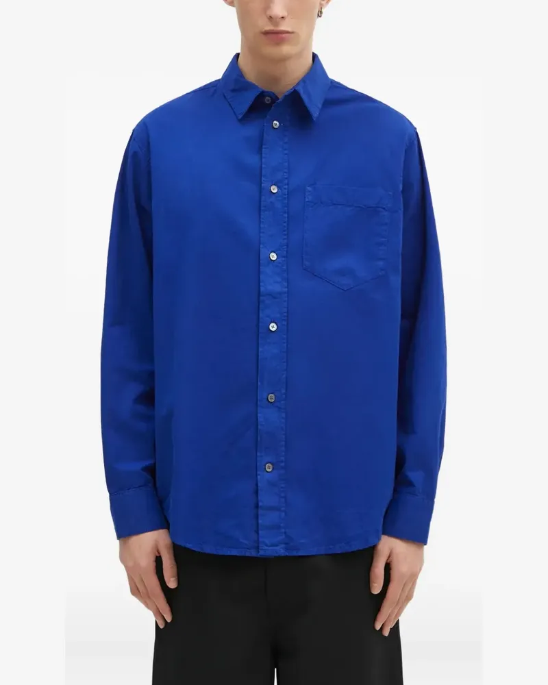 Wood Wood long-sleeve collared-neckline shirt - Blau Blau