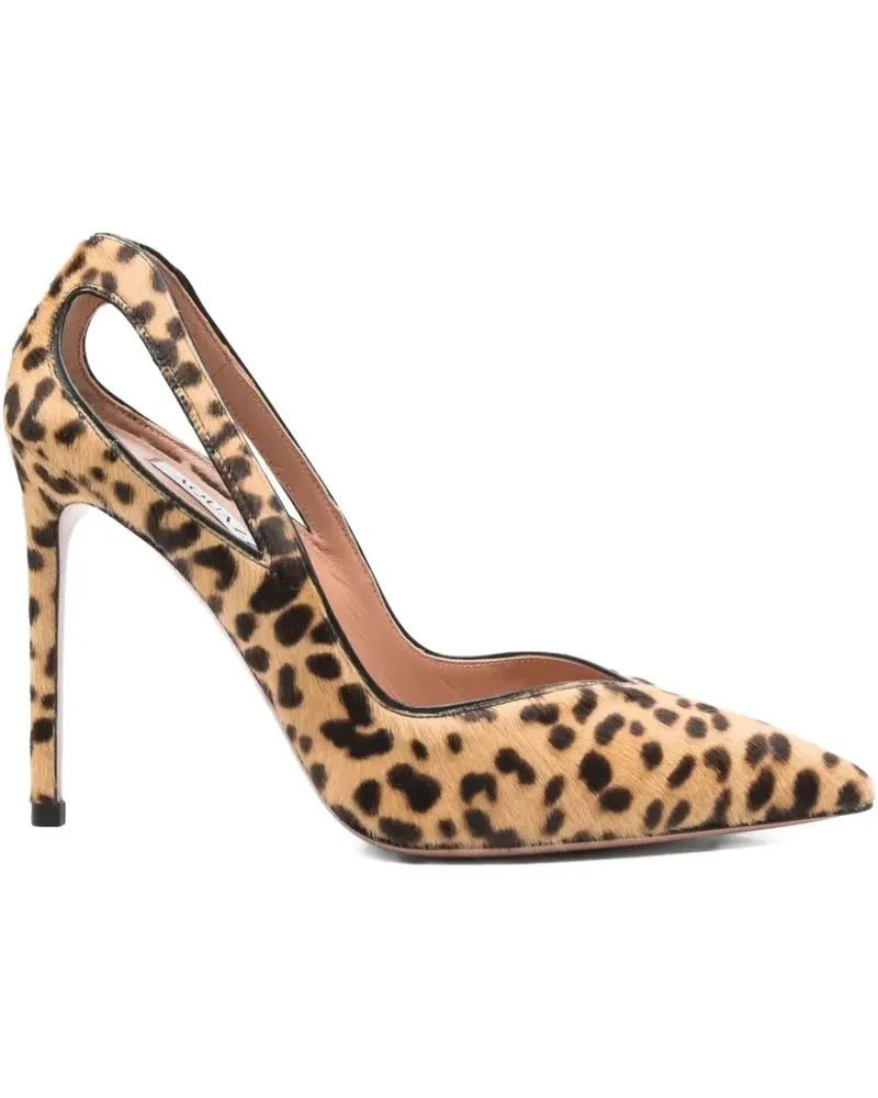 Aquazzura Pumps mit Leoparden-Print 105mm - Nude Nude