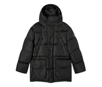 Gerade Kapuzenjacke - Schwarz